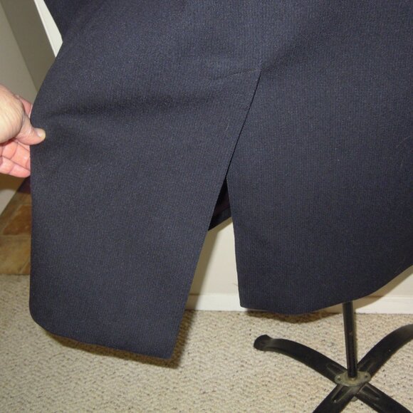 Vintage Navy Blue Heavy Thick Lambs Wool Over Car Coat Hudson's Dupuis 1950s MED - Picture 6 of 12